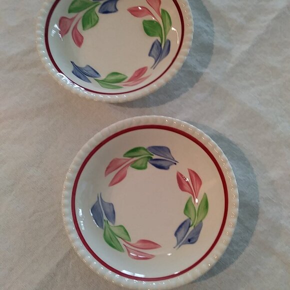 Vintage Hand Painted Blue Ridge Southern Potteries Berry/Fruit Bowls - Set of 2 - Picture 2 of 7
